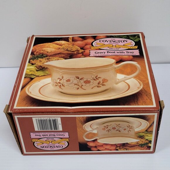 The Covington Edition Idlewild Gravy Boat with Underplate Stoneware Japan - Picture 7 of 7